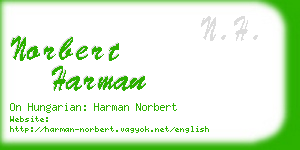 norbert harman business card